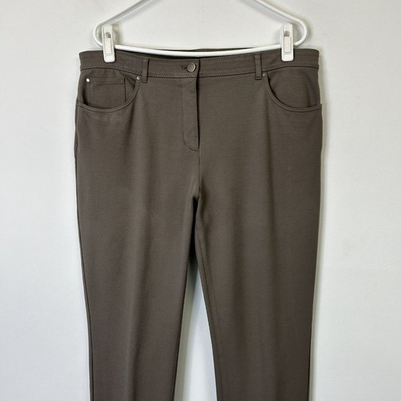 Chicos So Slimming Ponte Pants Womens Size 3 US 16 Taupe Tan Peyton - Picture 4 of 10
